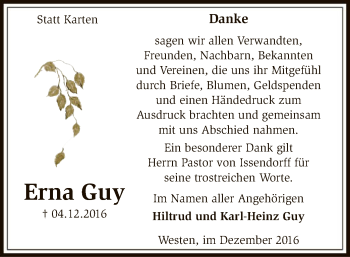 Traueranzeige von Erna Guy von SYK