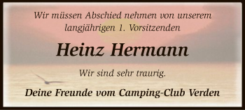 Traueranzeige von Heinz Hermann von SYK