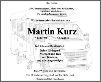 Traueranzeige von Martin Kurz von SYK