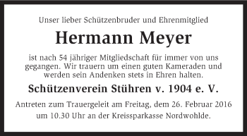 Traueranzeige von Hermann Meyer von KRZ