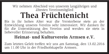 Traueranzeige von Thea Früchtenicht von KRZ