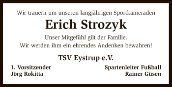 Traueranzeige von Erich Strozyk von SYK