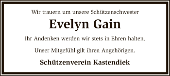 Traueranzeige von Evelyn Gain von SYK