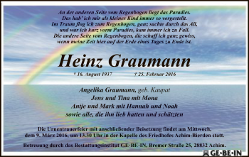 Traueranzeige von Heinz Graumann von SYK