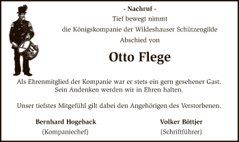 Traueranzeige von Otto Flege von SYK
