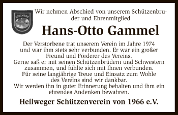 Traueranzeige von Hans-Otto Gammel von SYK