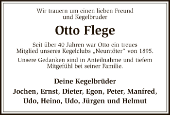 Traueranzeige von Otto Flege von SYK