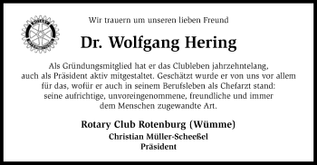 Traueranzeige von Wolfgang Hering von SYK