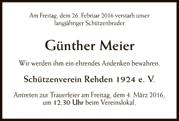 Traueranzeige von Günther Meier von SYK
