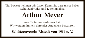 Traueranzeige von Arthur Meyer