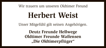 Traueranzeige von Herbert Weist von SYK