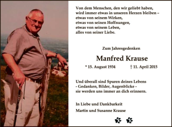 Traueranzeige von Manfred Krause von SYK