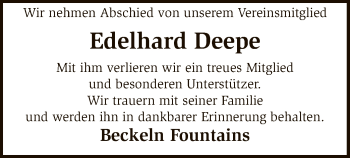 Traueranzeige von Edelhard Deepe von SYK