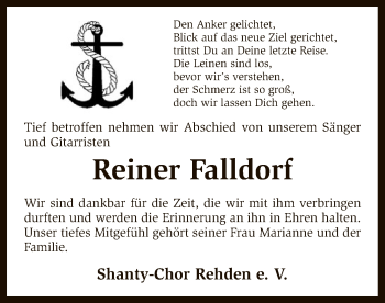 Traueranzeige von Reiner Falldorf von SYK