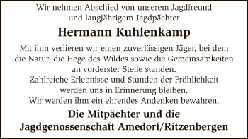 Traueranzeige von Hermann Kuhlenkamp von SYK