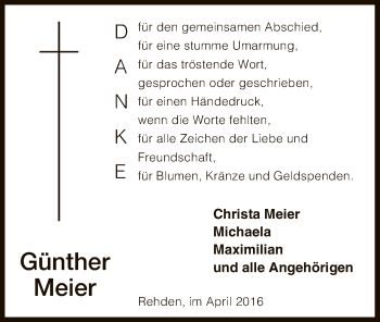 Traueranzeige von Günther Meier von SYK