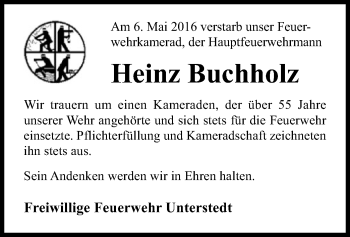 Traueranzeige von Heinz Buchholz von SYK