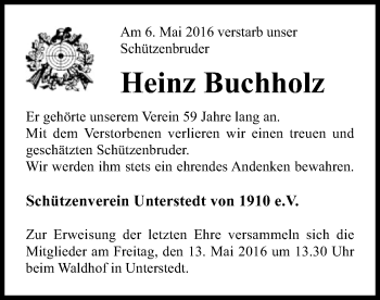 Traueranzeige von Heinz Buchholz von SYK