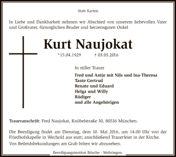 Traueranzeige von Kurt Naujokat von SYK