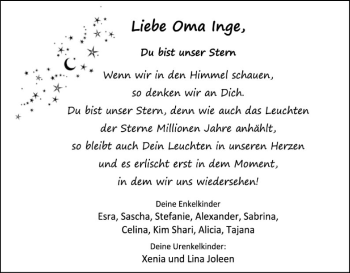 Traueranzeige von Ingeborg Keller von SYK