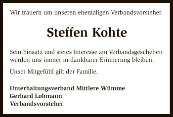 Traueranzeige von Steffen Kohte von SYK