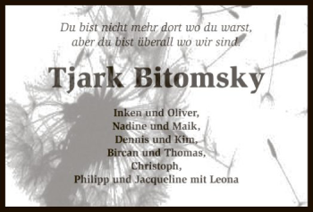 Traueranzeige von Tjark Bitomsky von SYK