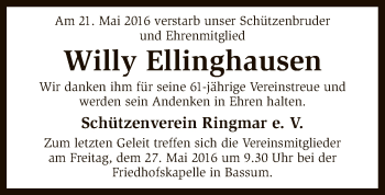 Traueranzeige von Willy Ellinghausen von SYK