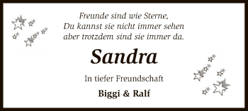 Traueranzeige von Sandra Meyer von SYK
