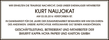 Traueranzeige von Kurt Naujokat von SYK