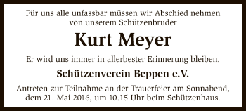 Traueranzeige von Kurt Meyer von SYK