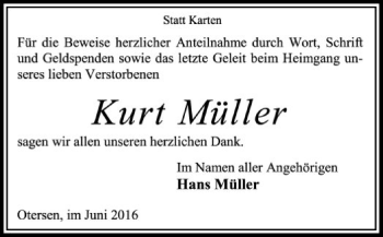 Traueranzeige von Kurt Müller von SYK