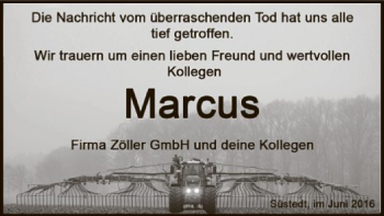 Traueranzeige von Marcus  von SYK