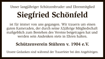 Traueranzeige von Siegfried Schönfeld von SYK