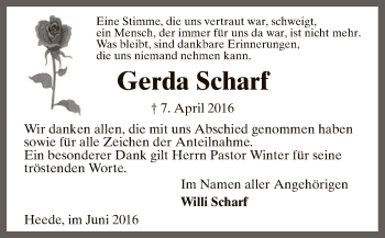 Traueranzeige von Gerda Scharf von SYK