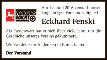 Traueranzeige von Eckhard Fenski von SYK