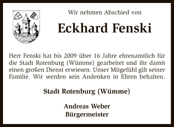 Traueranzeige von Eckhard Fenski von SYK