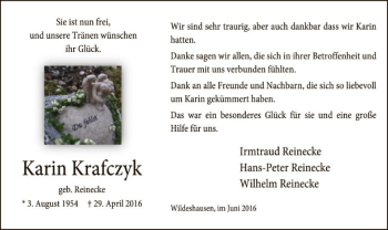 Traueranzeige von Karin Krafczyk von SYK