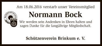 Traueranzeige von Normann Bock von SYK