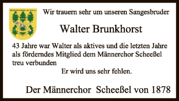 Traueranzeige von Walter Brunkhorst von SYK