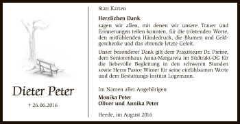 Traueranzeige von Dieter Peter von SYK