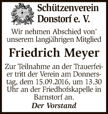 Traueranzeige von Friedrich Meyer von SYK