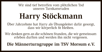 Traueranzeige von Harry Stöckmann von SYK