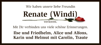 Traueranzeige von Renate Windhorst von SYK