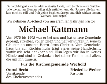 Traueranzeige von Michael Kattmann von SYK