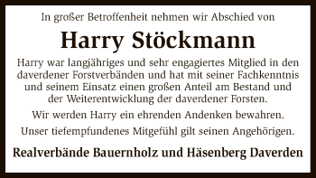 Traueranzeige von Harry Stöckmann von SYK