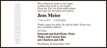 Traueranzeige von Jens Meier von SYK