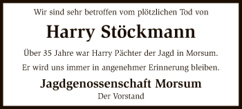 Traueranzeige von Harry Stöckmann von SYK