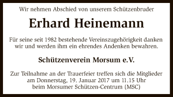 Traueranzeige von Erhard Heinemann von SYK