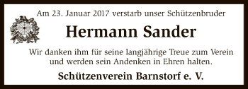 Traueranzeige von Hermann Sander von SYK