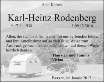 Traueranzeige von Karl-Heinz Rodenberg von SYK